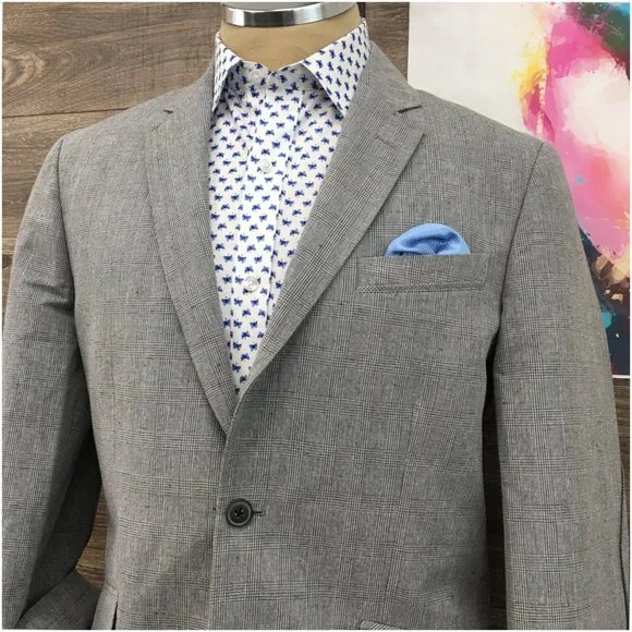 Joseph Abboud Mens Blazer‎ Sport Coat Casual Jacket Size 40R Linen Cotton Suit
